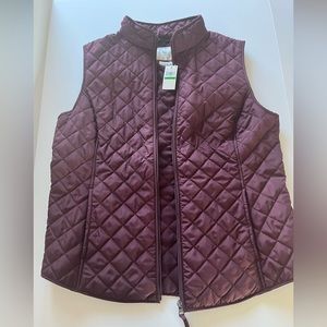 NWT, Van Heusen, quilted vest, purple, L